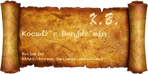 Kocsár Benjámin névjegykártya